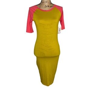 Women's Lularoe Julia Dress Size XXS 2XS Blue Stretch‎ Knee Length  (1000)